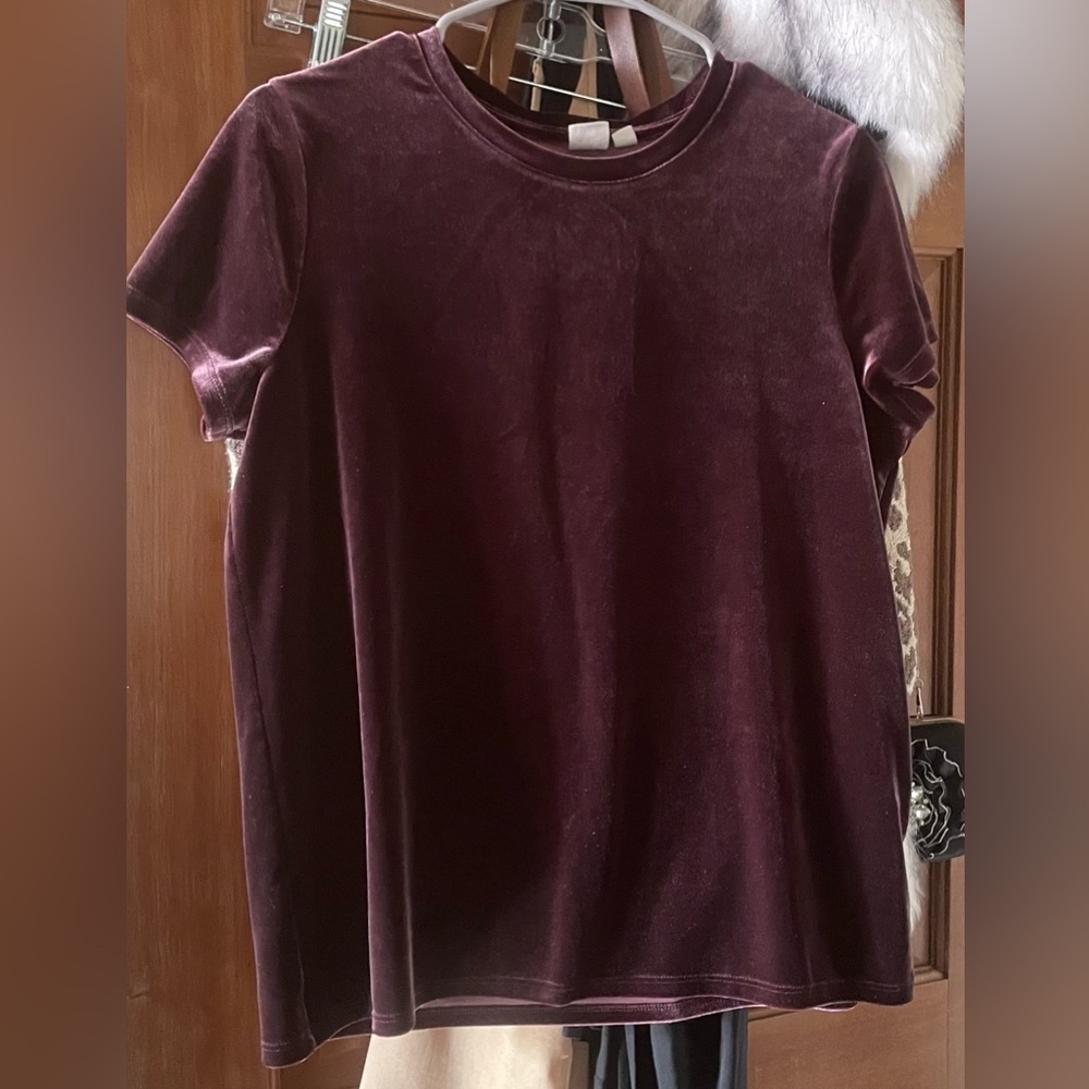 Gap Women's Velvet Short-Sleeve Tee - Plum